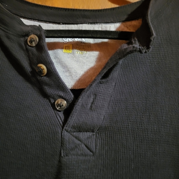 Gelert Navy Long Sleeve Quarter Button Henley Shirt 2XL - Picture 4 of 4